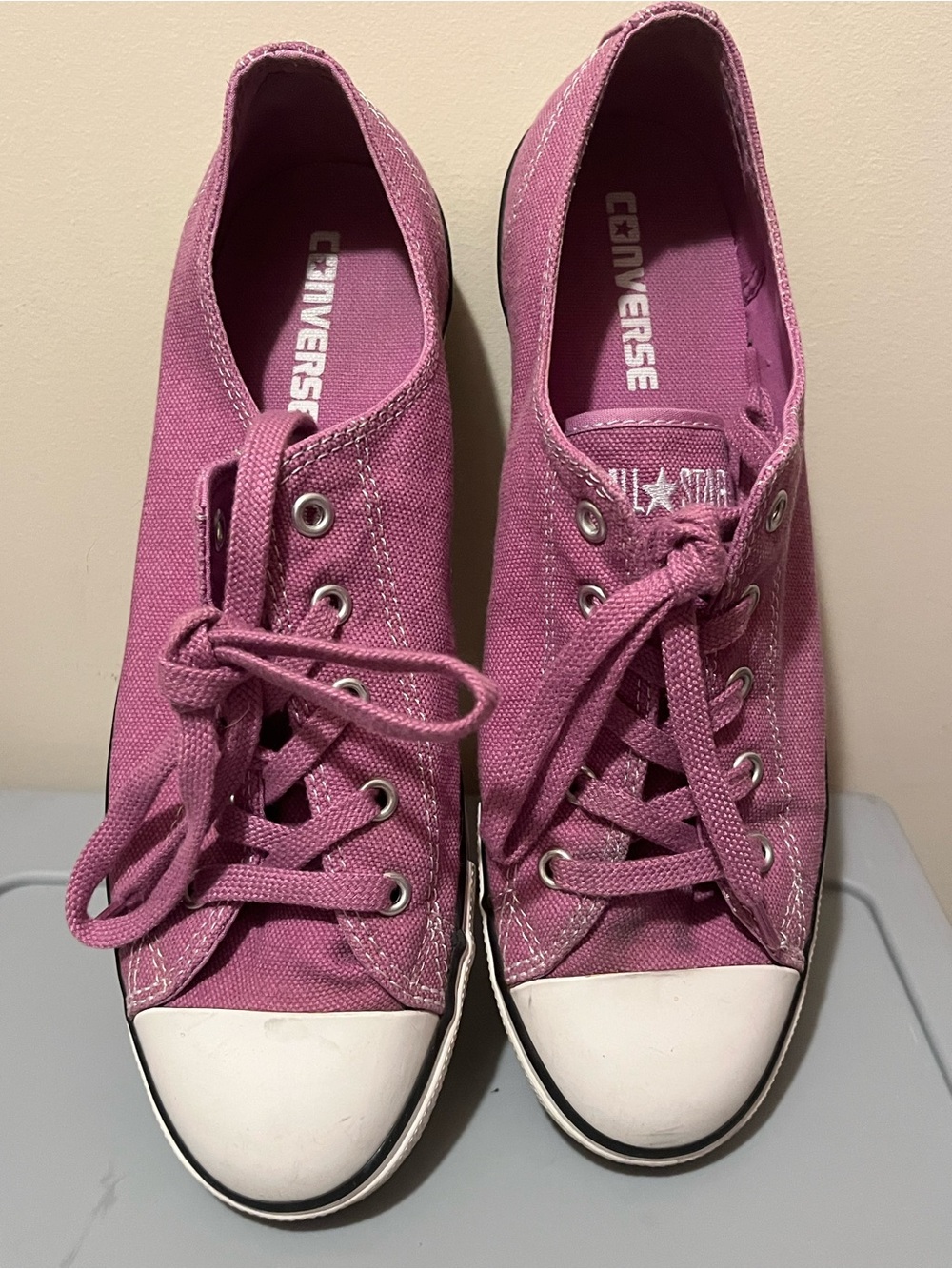 Converse All Star Women’s Low Top Canvas Lace-Up Sneakers Purple